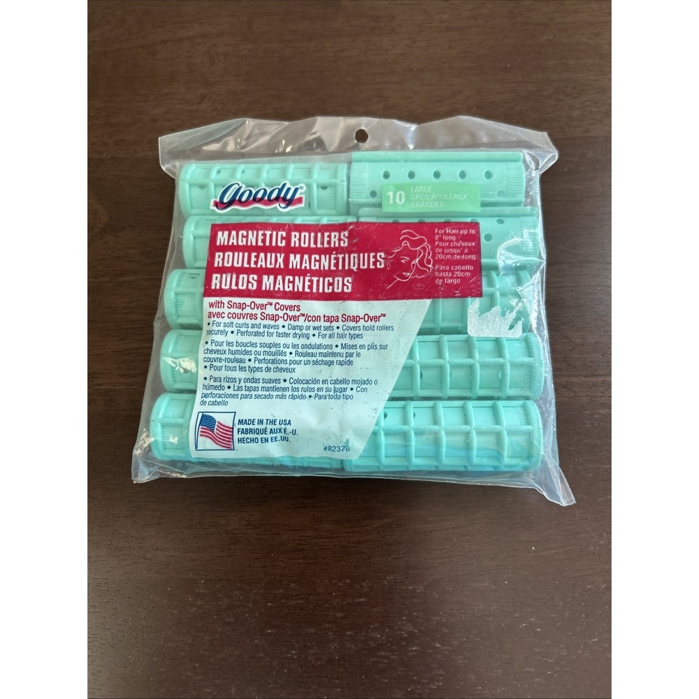 Goody 1995 Green Magnetic Rollers‎ Curlers Pack 10